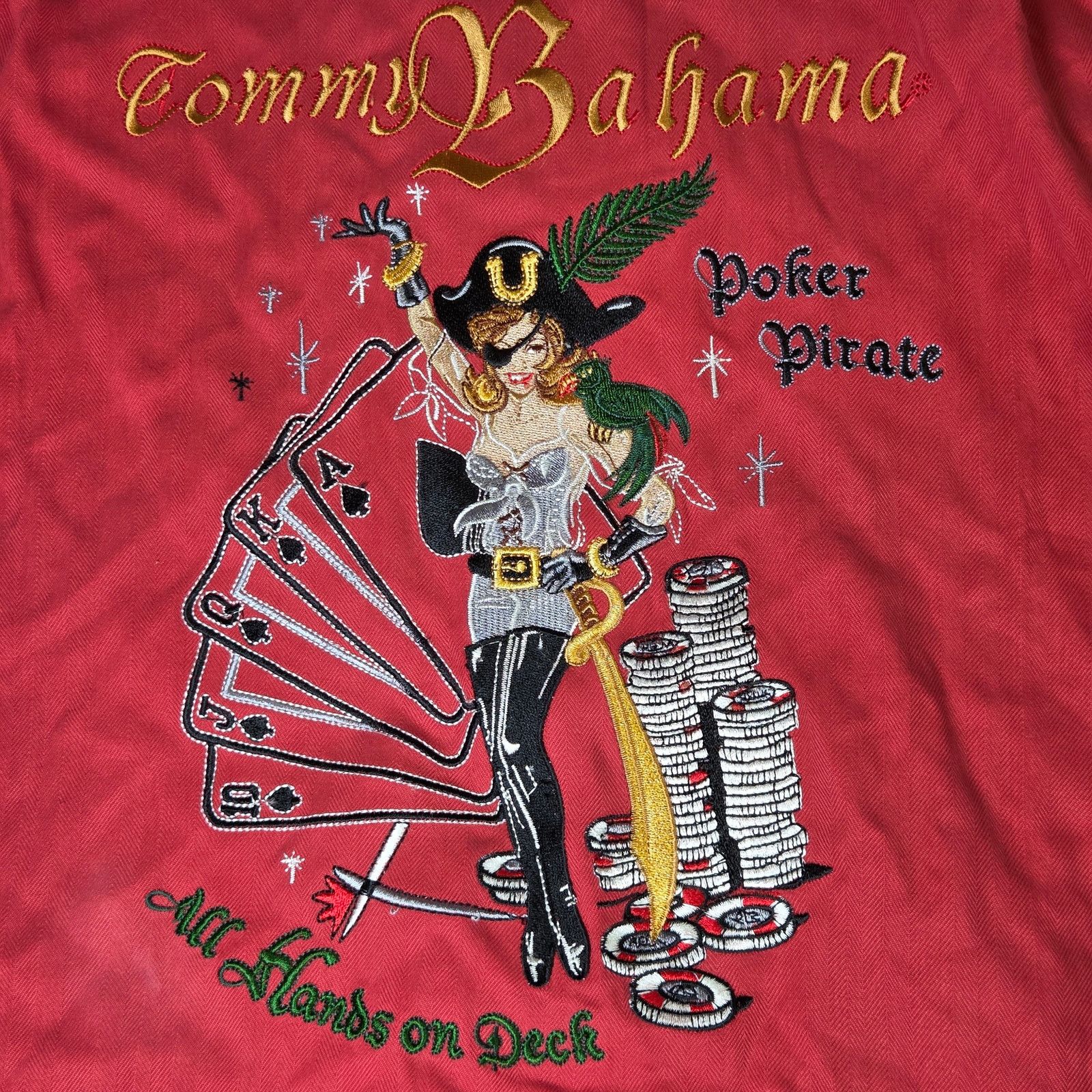 Tommy Bahama Tommy Bahama Poker Pirate Silk Shirt Size L Size US L / EU 52-54 / 3 - 6 Thumbnail
