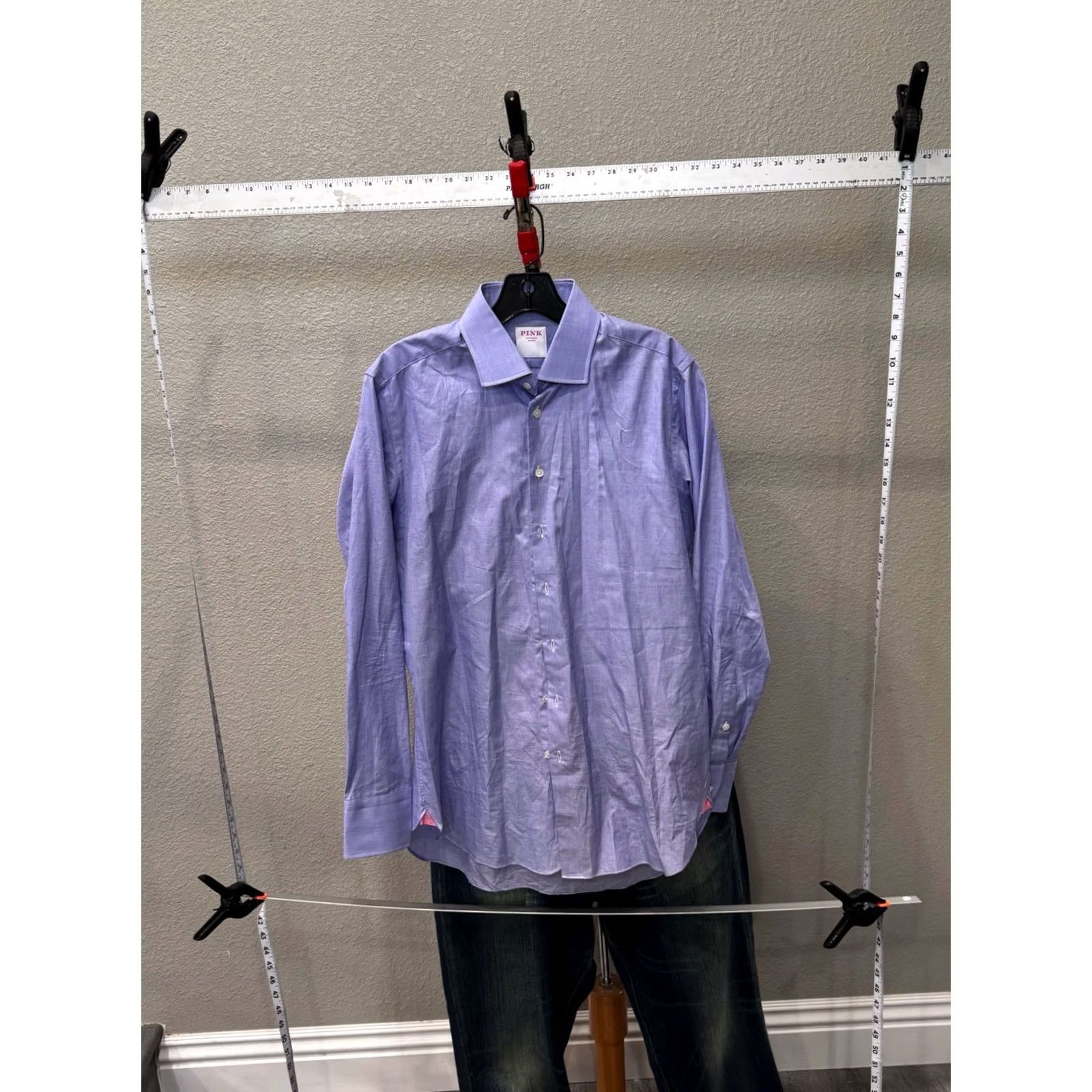 Pinko MINT Thomas Pink Blue LONG SLEEVE SHIRT Medium Slim 15.5 x 34 m Size US M / EU 48-50 / 2 - 3 Thumbnail