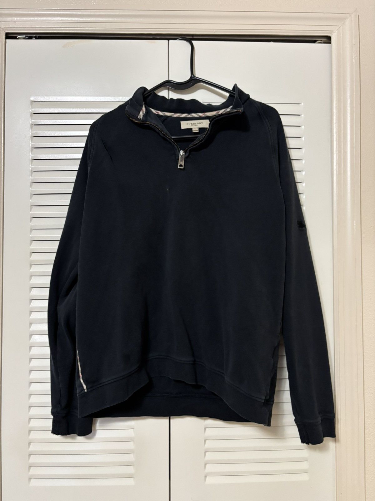 Burberry Burberry Quarter Zip Pullover Size US L / EU 52-54 / 3 - 1 Thumbnail