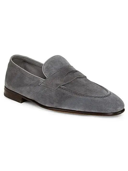 Japanese Brand os11x0226 Suede Loafers In Grey Size US 11.5 / EU 44-45 - 2 Thumbnail