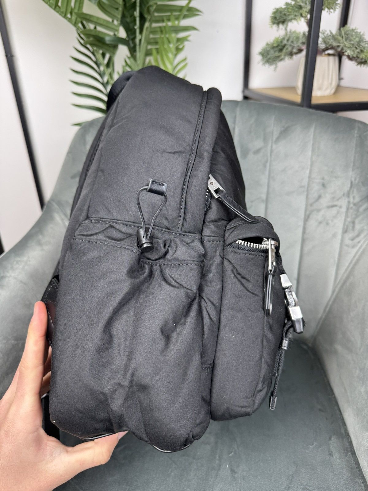 AMI × Designer AMI Paris Ami de Coeur Backpack Black OS Unisex Neylon Size ONE SIZE - 8 Thumbnail