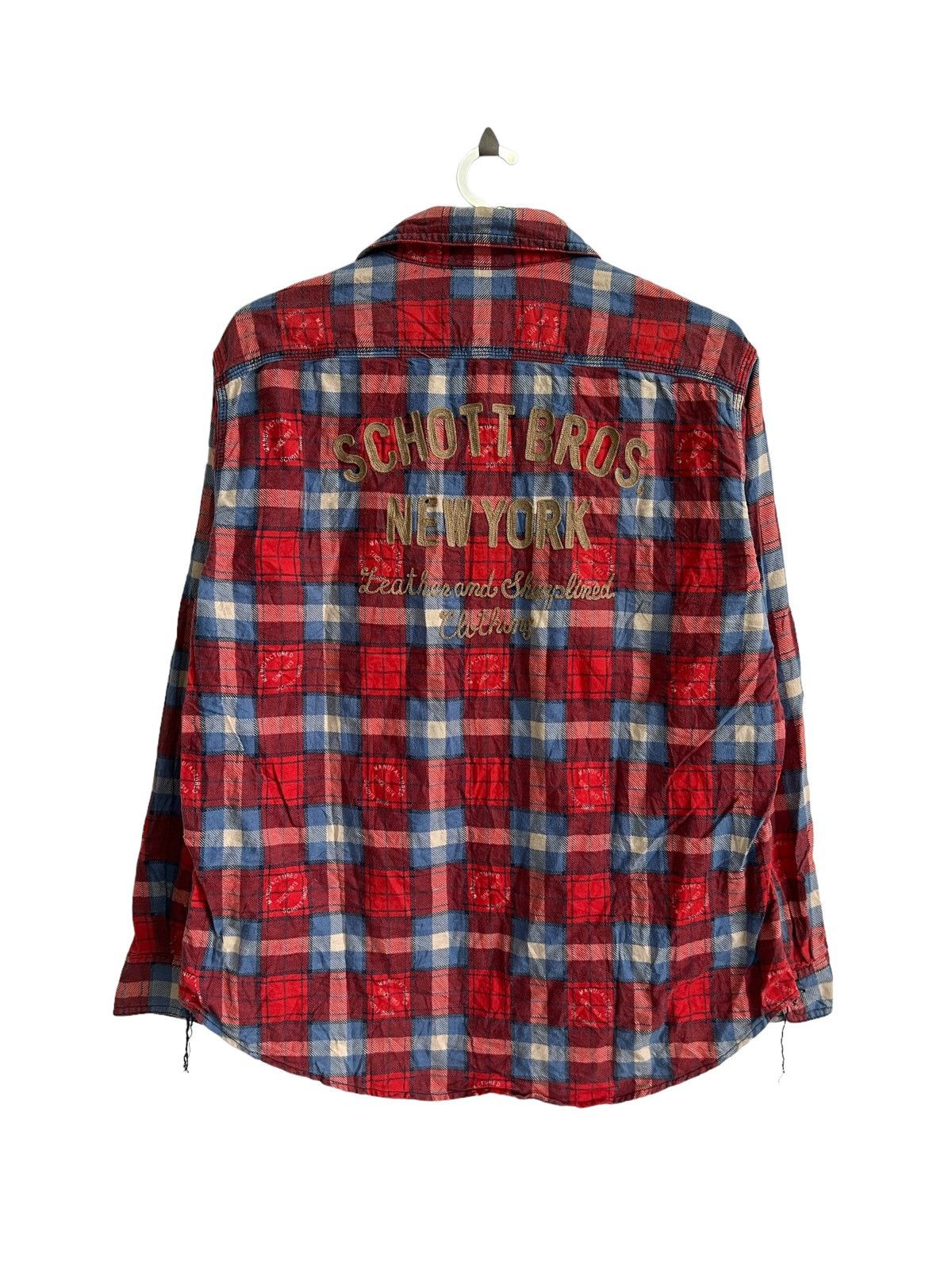 Schott OG Schott Bros NY "Leather Clothing" Durable Worker Flannel Size US L / EU 52-54 / 3 - 3 Thumbnail