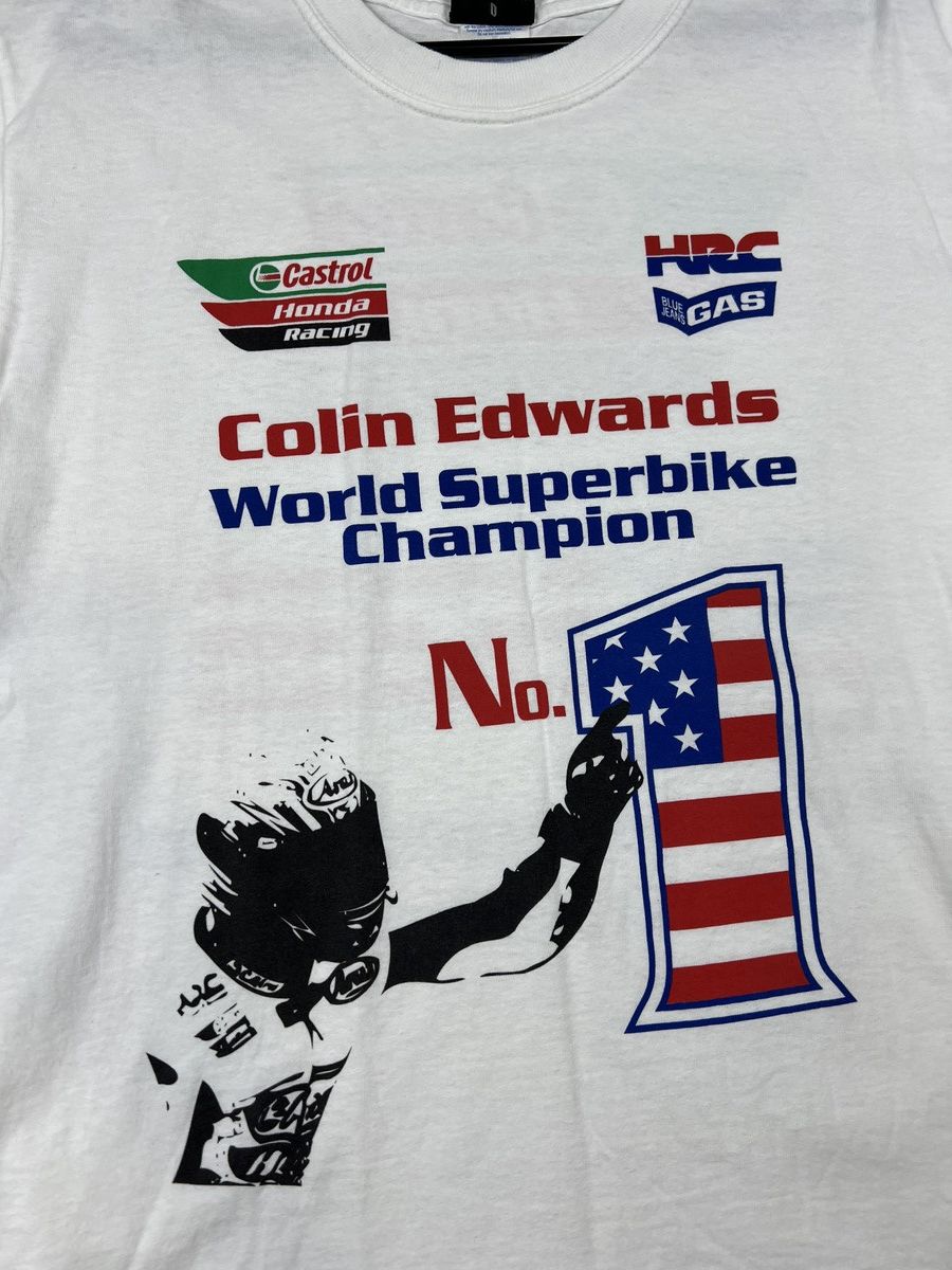 Honda Vintage Colin Edwards world Superbike Champion 2002 honda Size US M / EU 48-50 / 2 - 4 Thumbnail