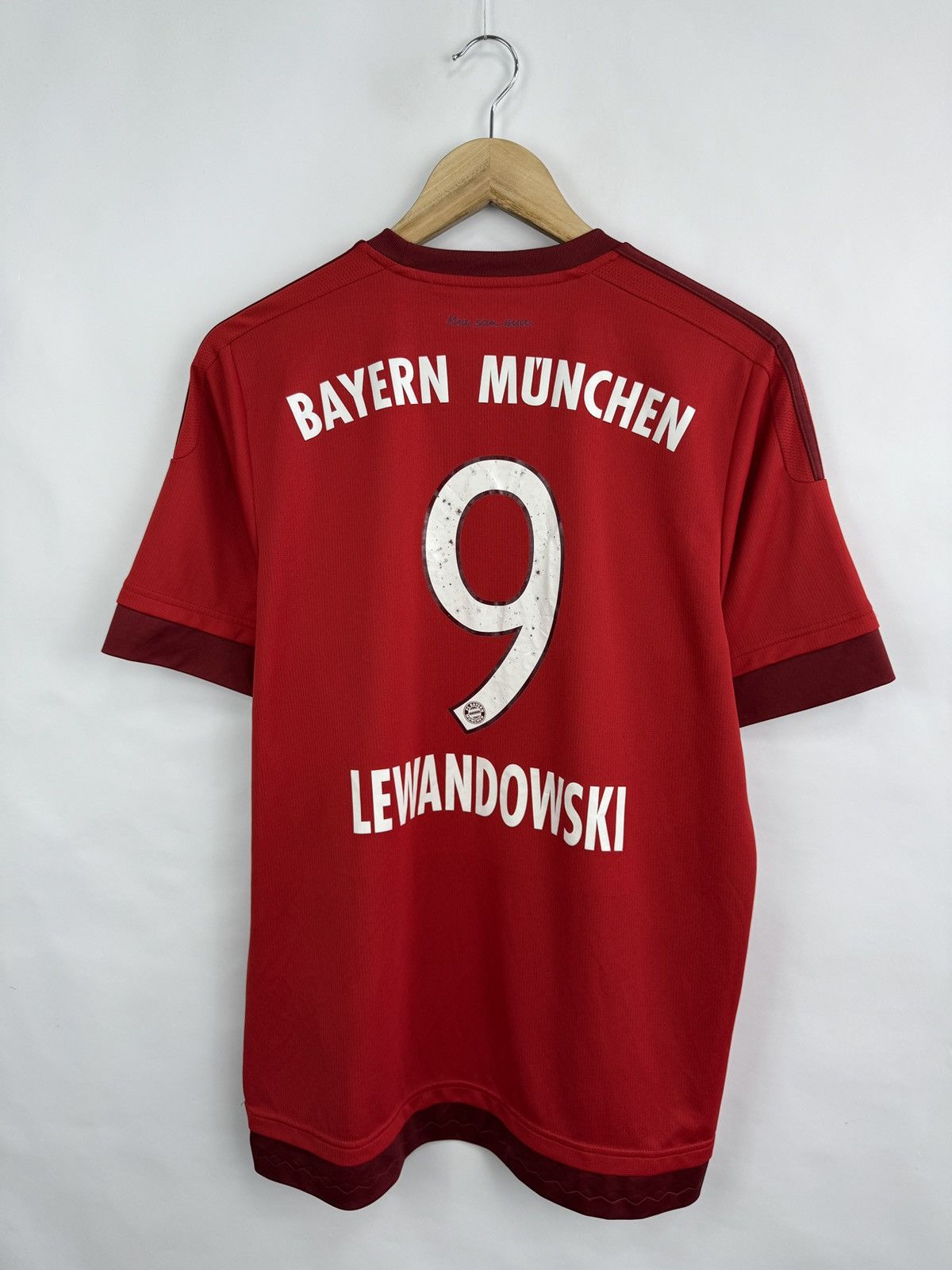 Adidas 🇩🇪 2015 Adidas #9 Lewandowski Bayern Munich Soccer Jersey Size US L / EU 52-54 / 3 - 4 Thumbnail