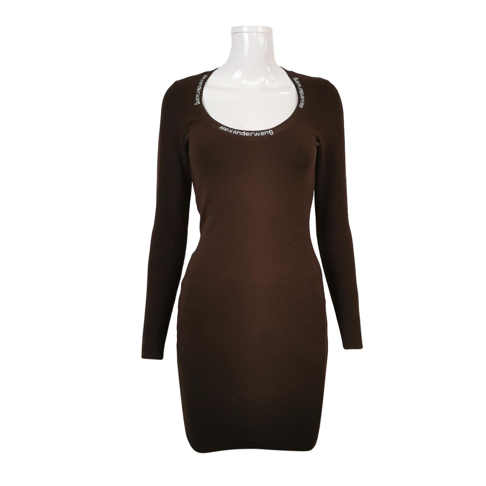 Alexander Wang Alexander Wang Logo Long Sleeve Mini Dress Size S Size S / US 4 / IT 40 - 1 Thumbnail