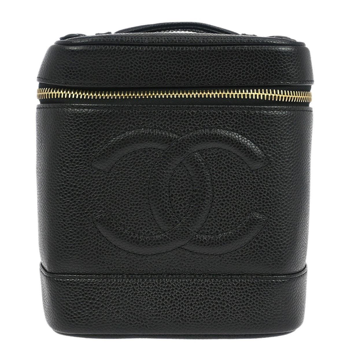 Chanel Caviar Vintage Timeless Cosmetic Case Black