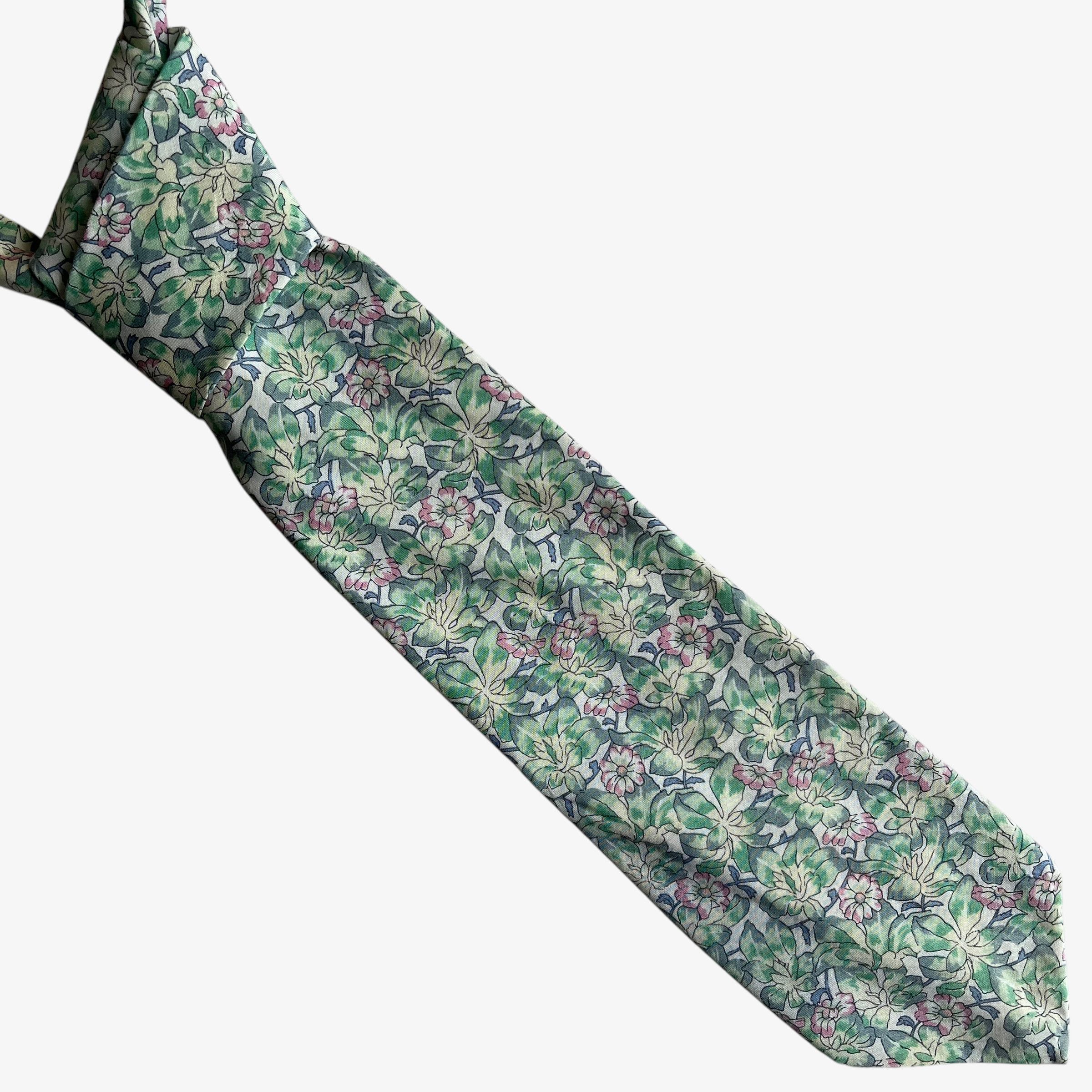 Liberty Vintage 90s Liberty Floral Water Colour Print Cotton Tie Size ONE SIZE - 1 Thumbnail