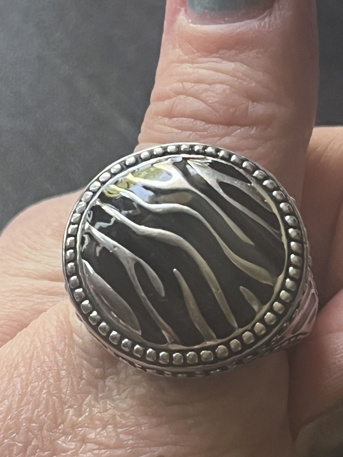 Other Premier Designs Safari Zebra Print Dome Ring Size 10 Size ONE SIZE - 2 Thumbnail
