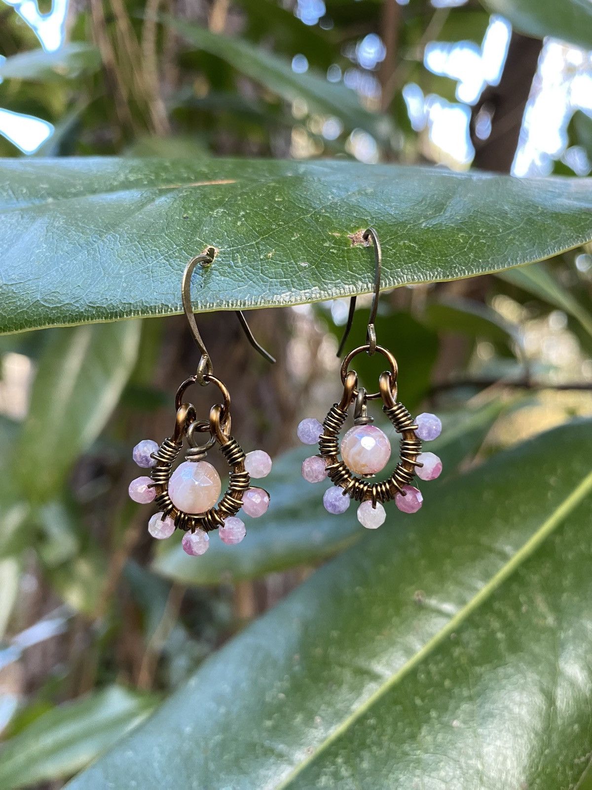 Handmade Plum Tourmaline Hoops Size ONE SIZE - 1 Thumbnail