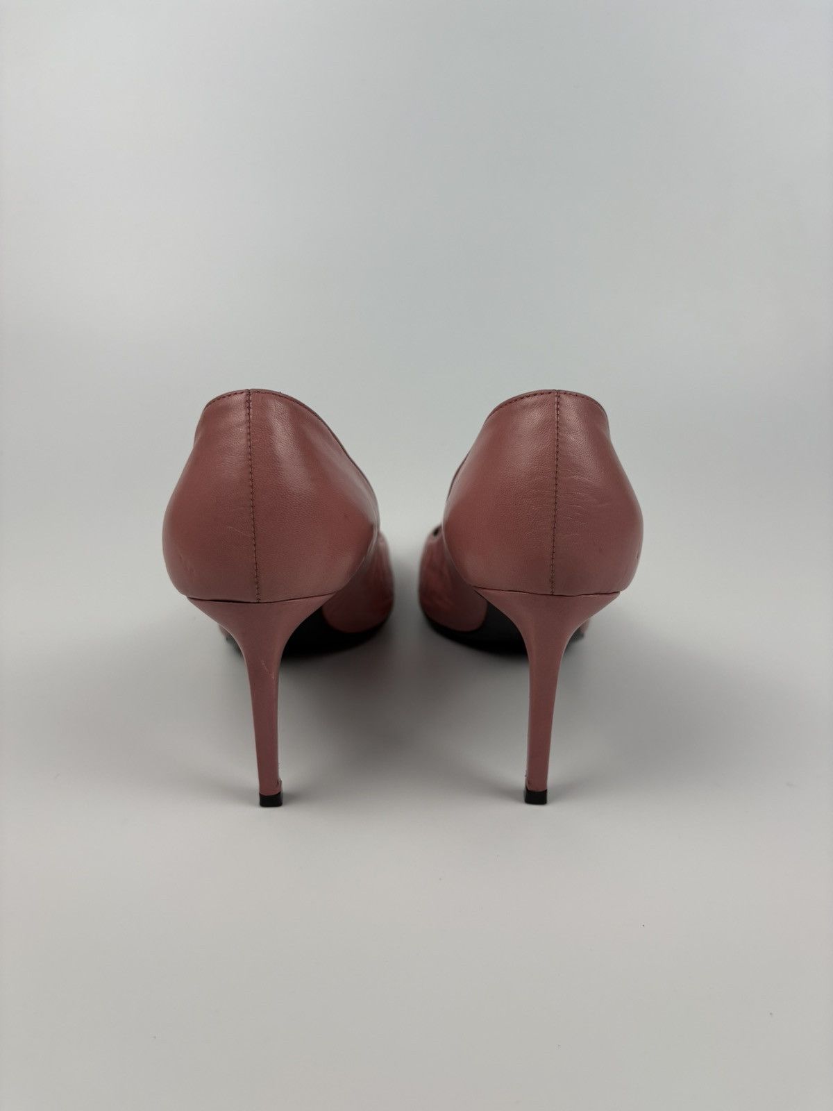 Saint Laurent Paris SLP Pointed Toe Pumps Fushia Leather Heels Size US 6.5 / IT 36.5 - 4 Thumbnail