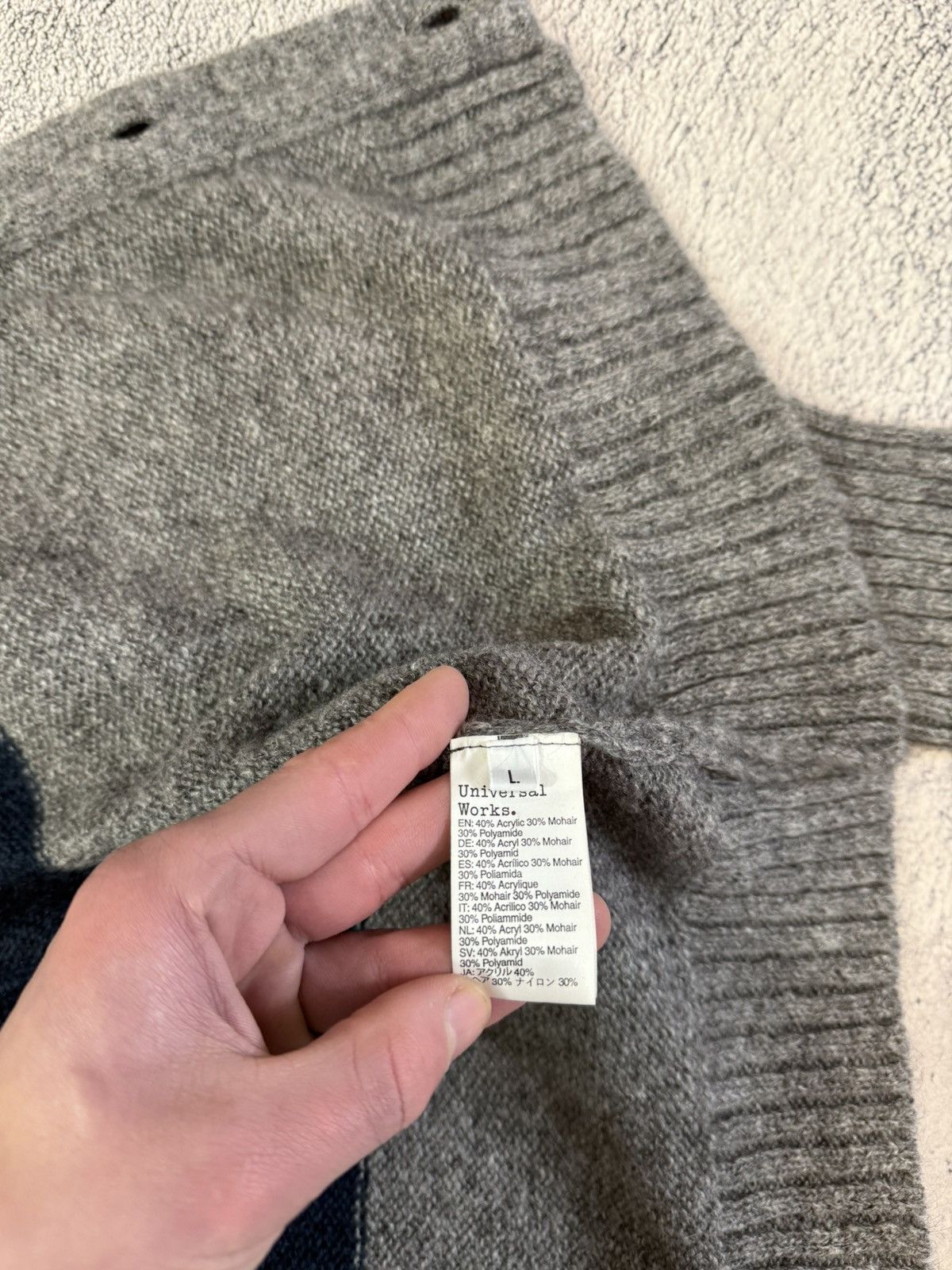 Universal Works Universal Works Mohair Cardigan Men L V-Neck Knit Sweater Size US L / EU 52-54 / 3 - 8 Thumbnail