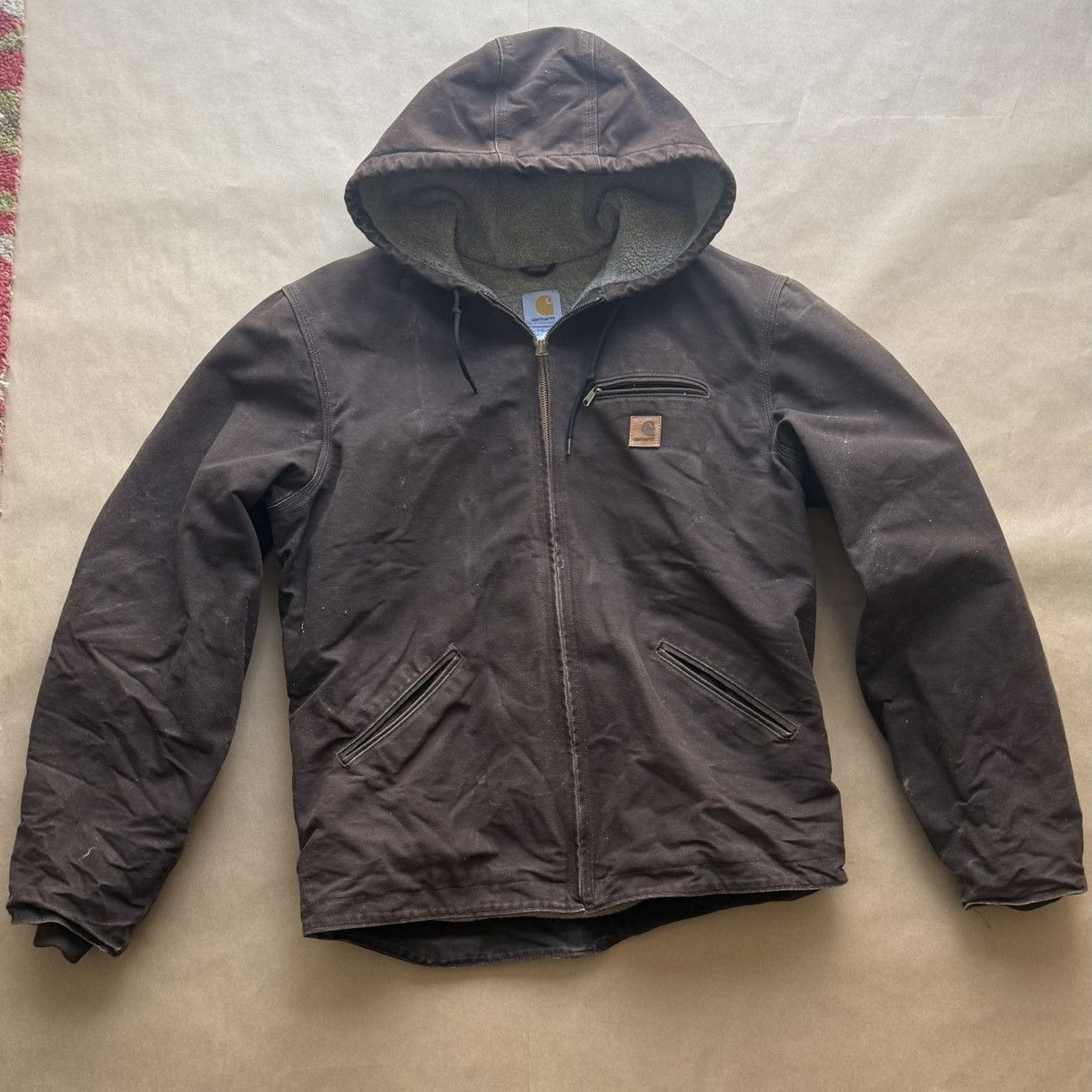 Carhartt Final Drop - Carhartt Hooded Jacket - Brown w/ Sherpa Lining Size US L / EU 52-54 / 3 - 1 Thumbnail