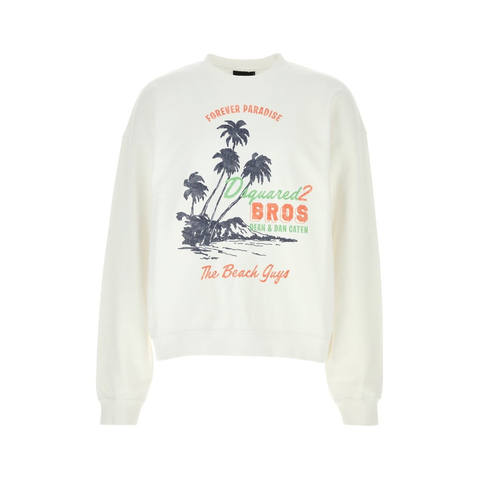 DSQUARED2 White Cotton Oversize Sweatshirt New & Authentic (