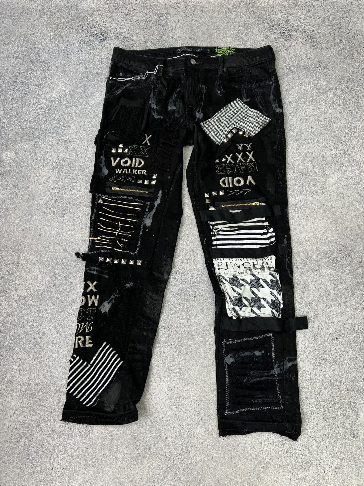 Designer × Japanese Brand × Vintage Vintage punk rock goth emo metal dark ripped crazy jeans Size US 40 / EU 56 - 4 Thumbnail