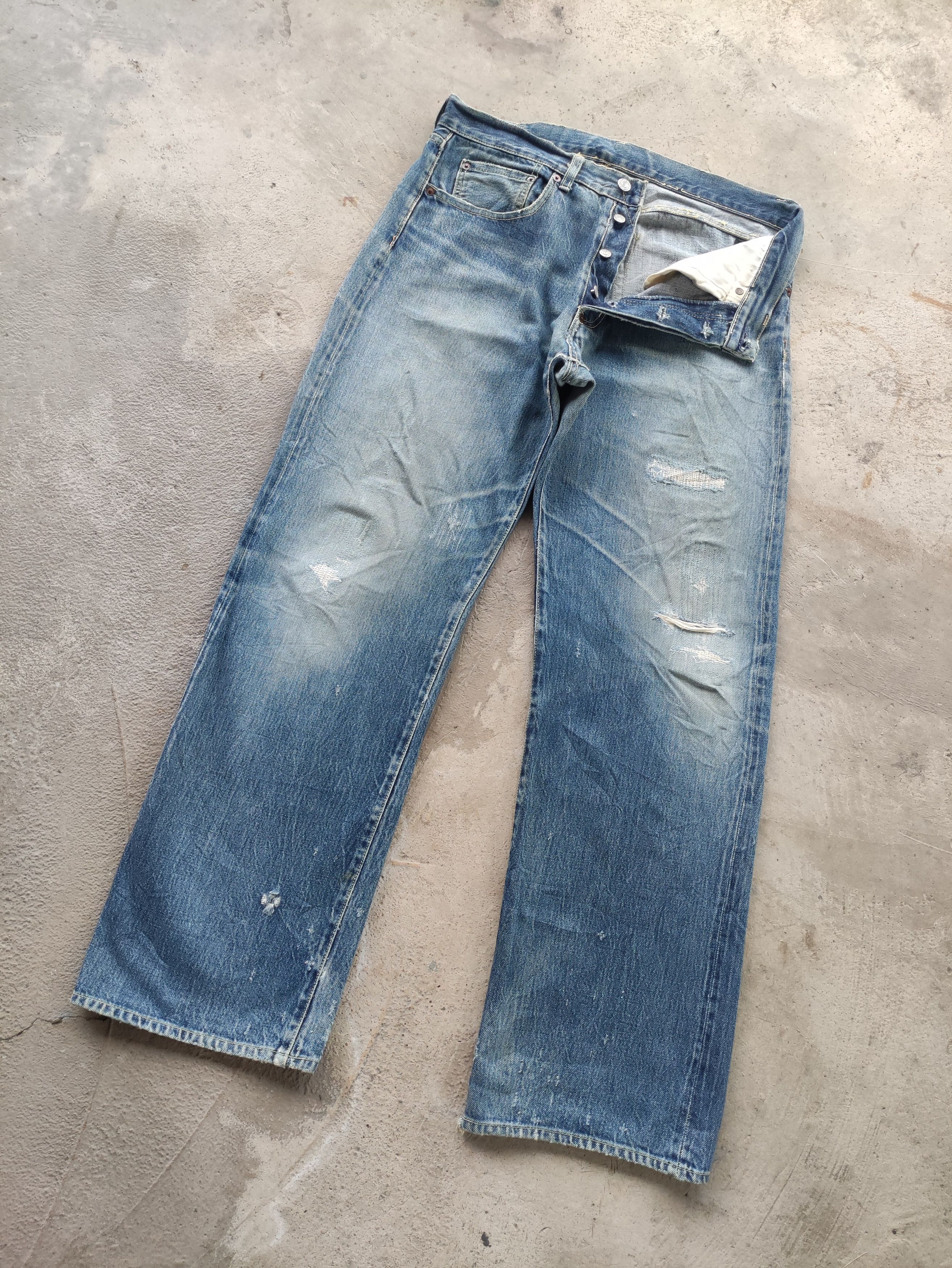 Studio D'Artisan Vintage Studio D Artisan Button Baggy Selvedge Distressed Size US 34 / EU 50 - 3 Thumbnail