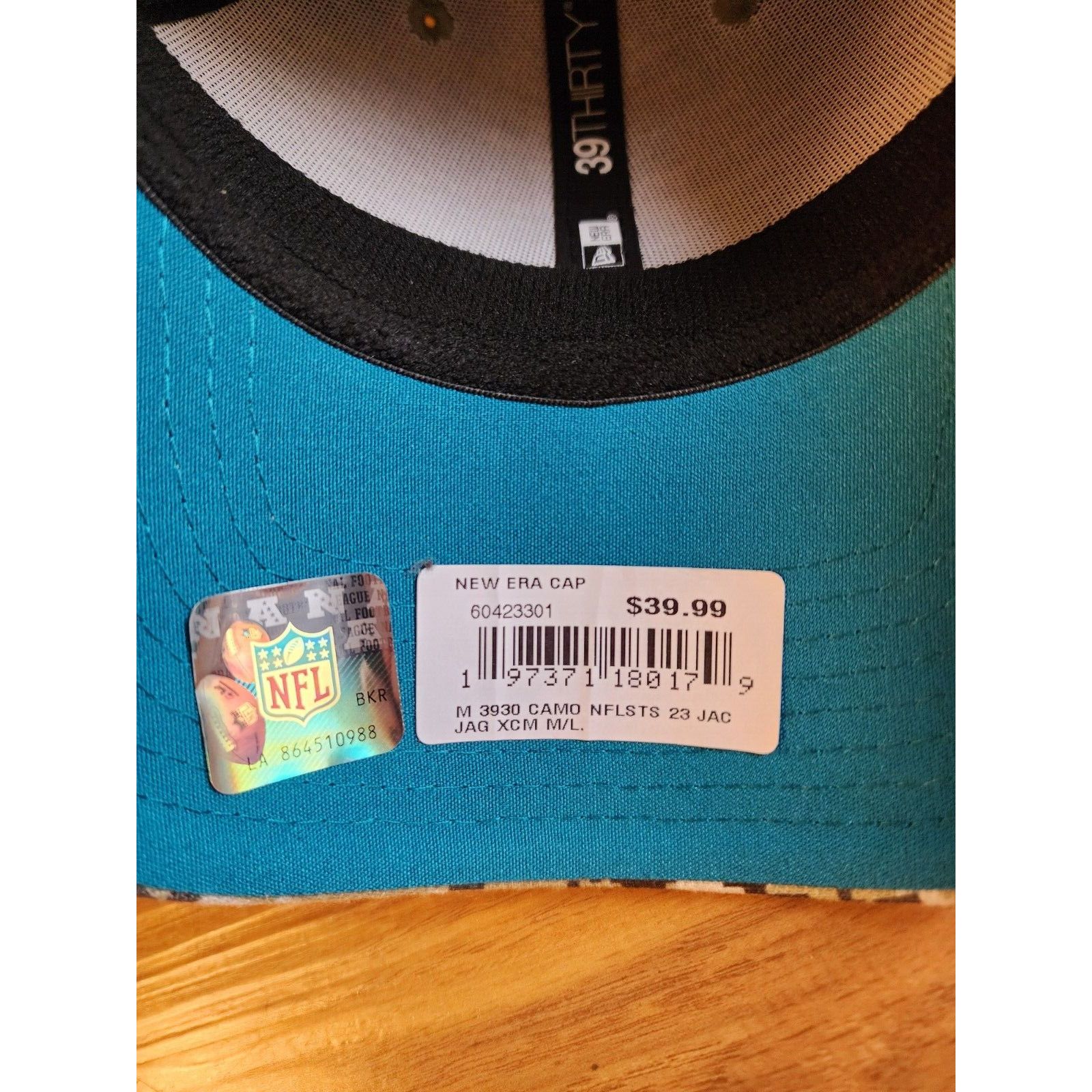 New Era Jacksonville Jaguars New Era 39THIRTY Hat Camo Fitted M/L Size ONE SIZE - 6 Thumbnail