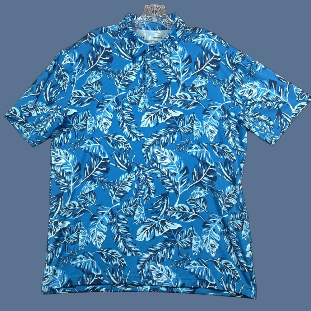 Under Armour Under Armour Polo Shirt Mens L Blue Golf Floral Hawaiian Stretch Shirt Size US L / EU 52-54 / 3 - 1 Thumbnail