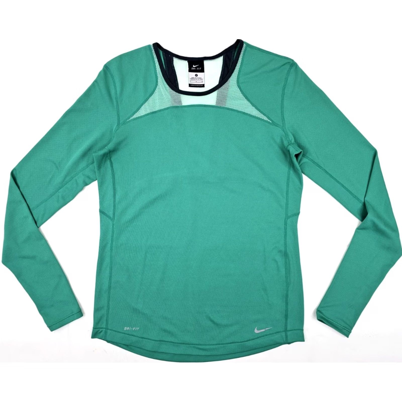 Nike Nike Dri-FIT Long Sleeve Shirt Women S Lightweight EUC Green 677311 Running Pullover Slim Fit Techwear Size S / US 4 / IT 40 - 2 Thumbnail