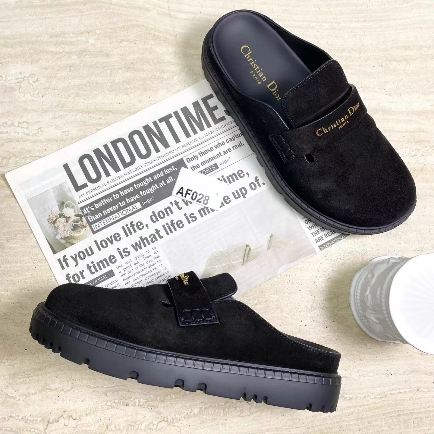 Dior DIOR Boy Black Cowhide Split Mule 36D 98 AF028 Size US 5.5 / IT 35.5 - 2 Thumbnail