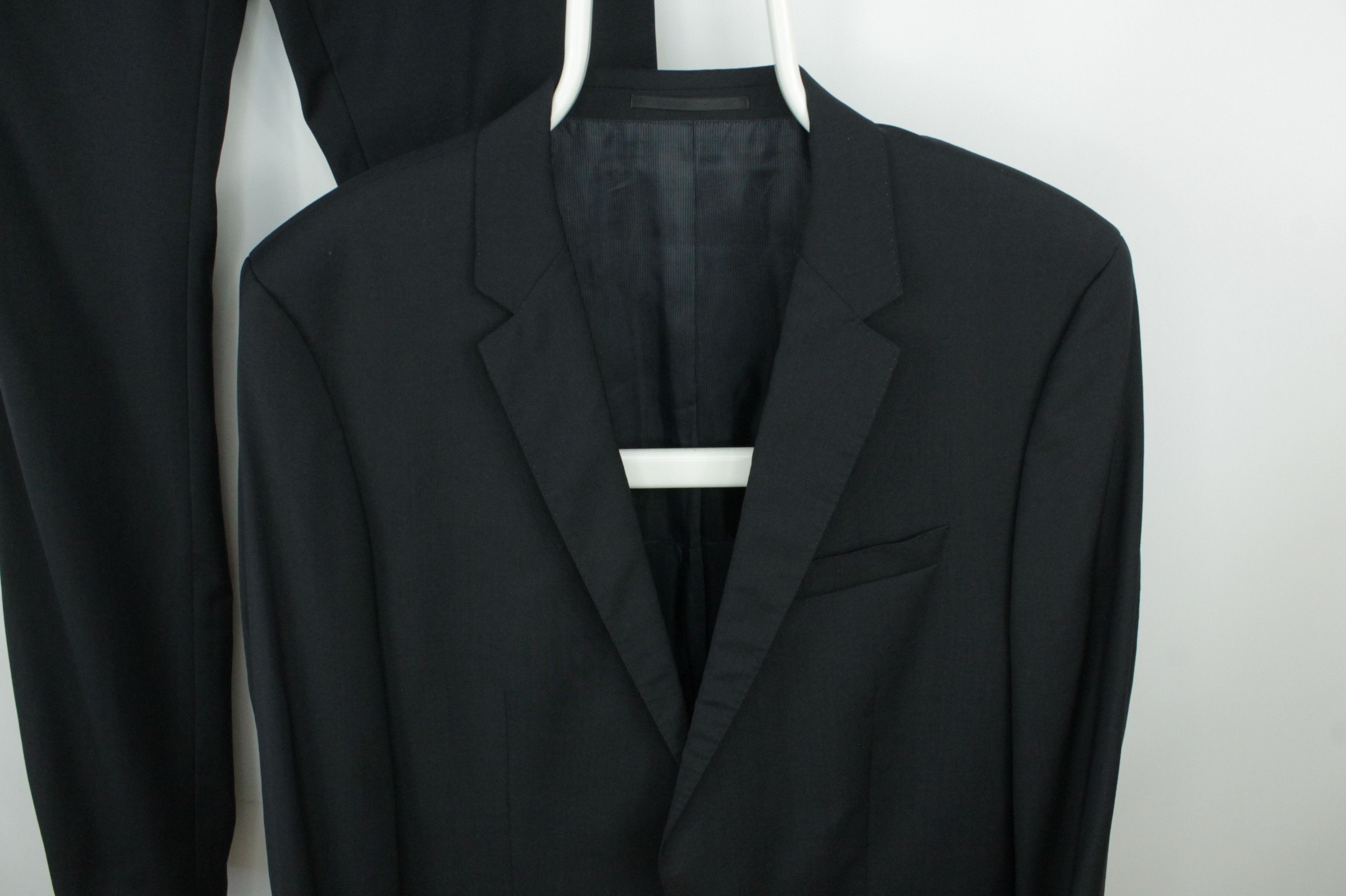 Hugo Boss Hugo Boss Huge/Genius Slim Fit Black Wool Suit Men's Size 44L - 3 Thumbnail