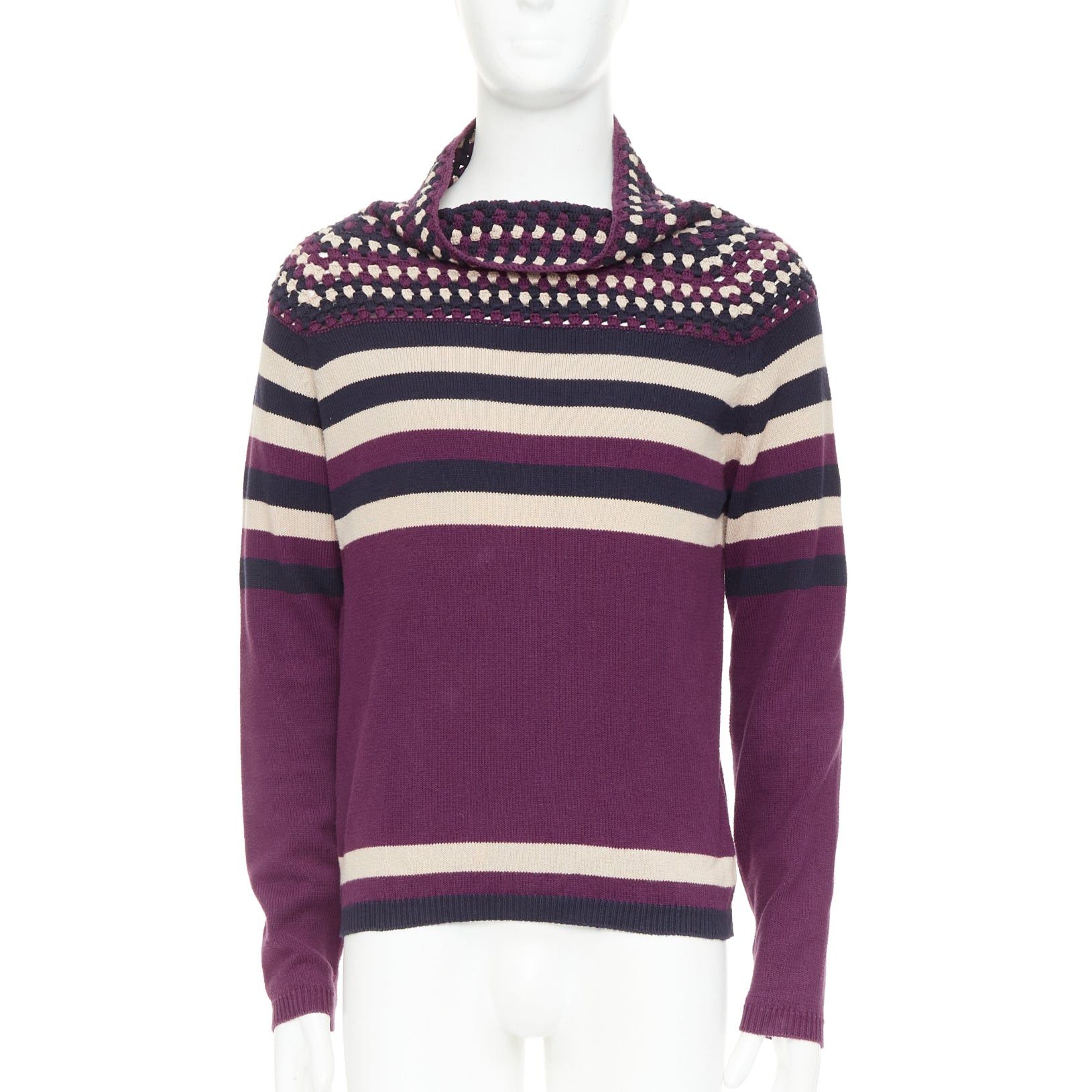 Burberry Prorsum BURBERRY PRORSUM Christopher Bailey Runway purple bateau cowl collar sweater S Size US S / EU 44-46 / 1 - 1 Thumbnail