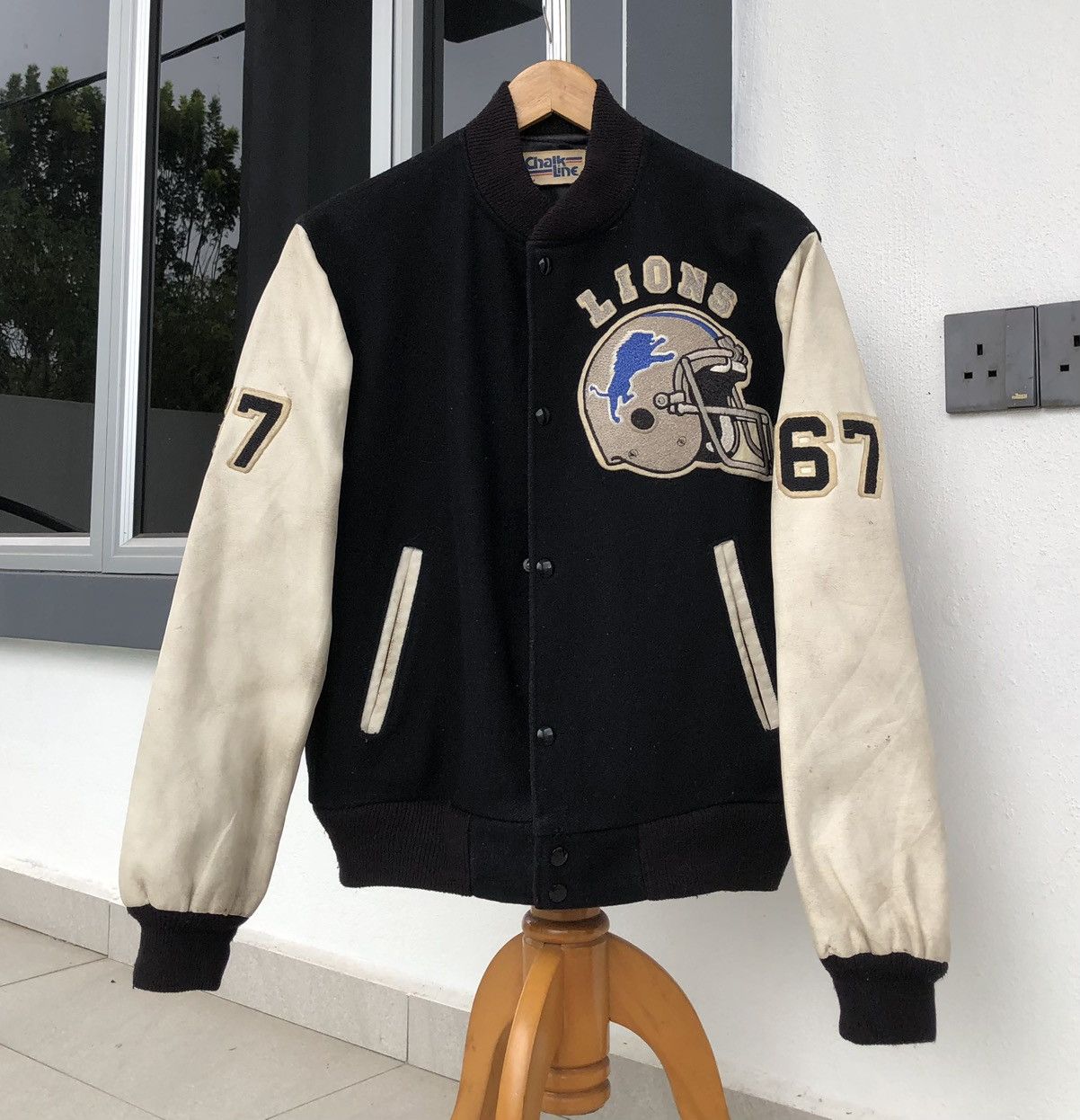 Chalk Line Vintage 80s Chalk Line Wool Leather Varsity Jacket Size US M / EU 48-50 / 2 - 9 Thumbnail