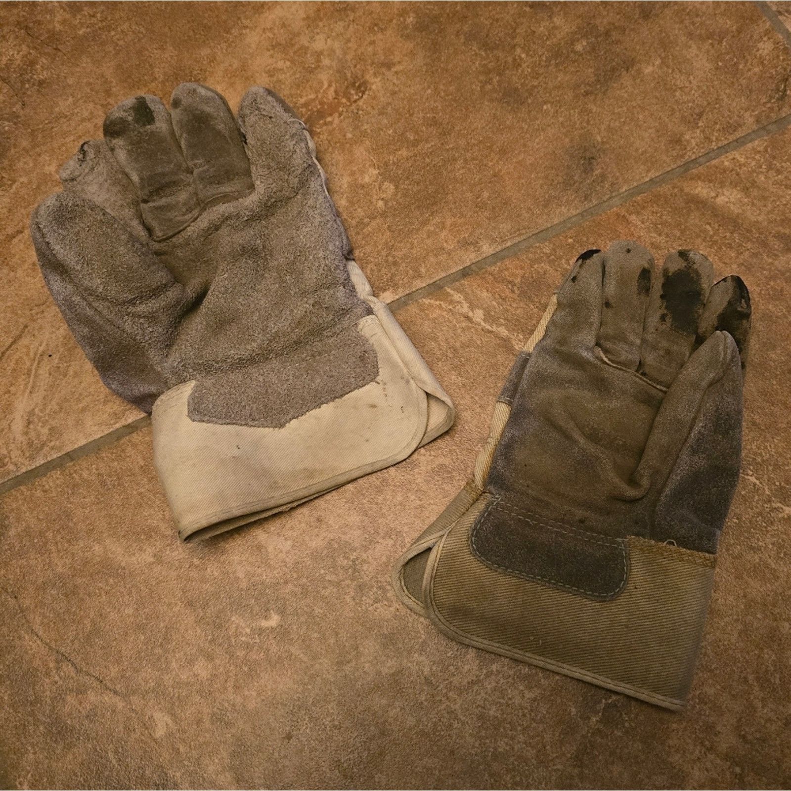 Other Beige Grey Work M Glove Size ONE SIZE - 2 Thumbnail