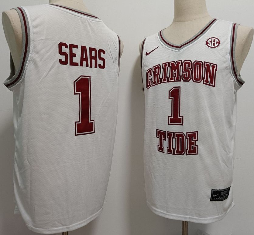 Other Men's Alabama Crimson Tide 1 Mark Sears White Jerseys Size US S / EU 44-46 / 1 - 1 Thumbnail