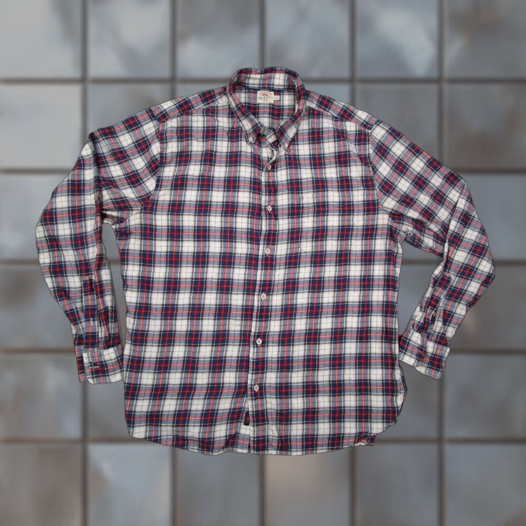 Faherty Faherty Shirt Mens XL Red Check Lightweight Flannel Cotton Long Sleeve Button-Up Casual Workwear Mens Size US XL / EU 56 / 4 - 1 Thumbnail