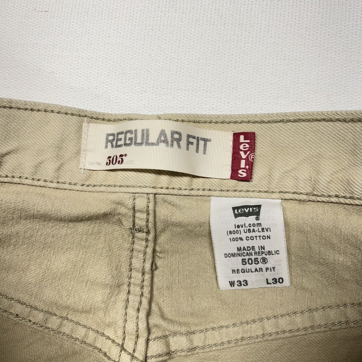 Levi's Levis 505 Jeans Regular Fit Straight Khaki Pants Denim Size US 33 - 11 Thumbnail