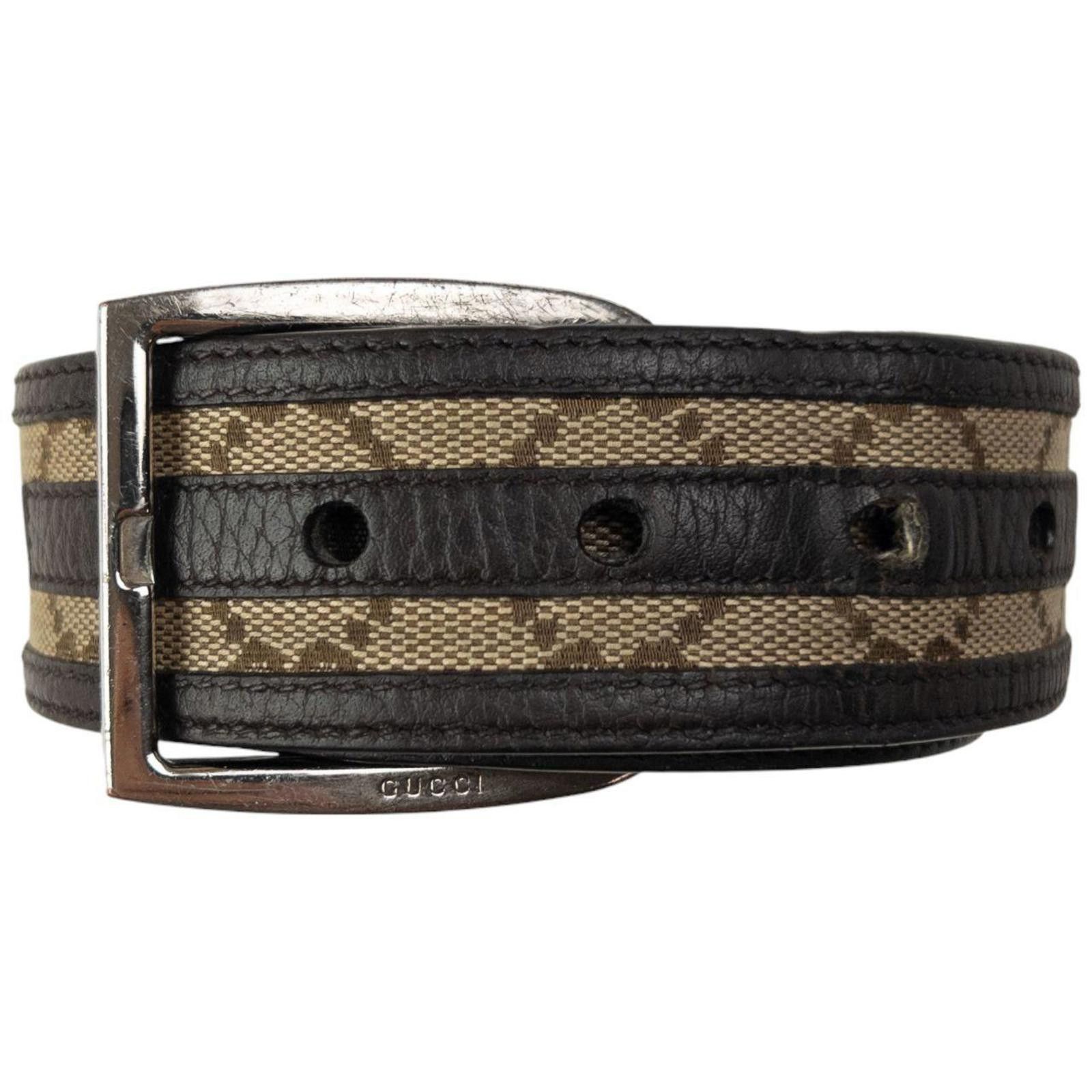 Gucci NWT Gucci Men's Black GG Imprimé Shiny Belt 223891