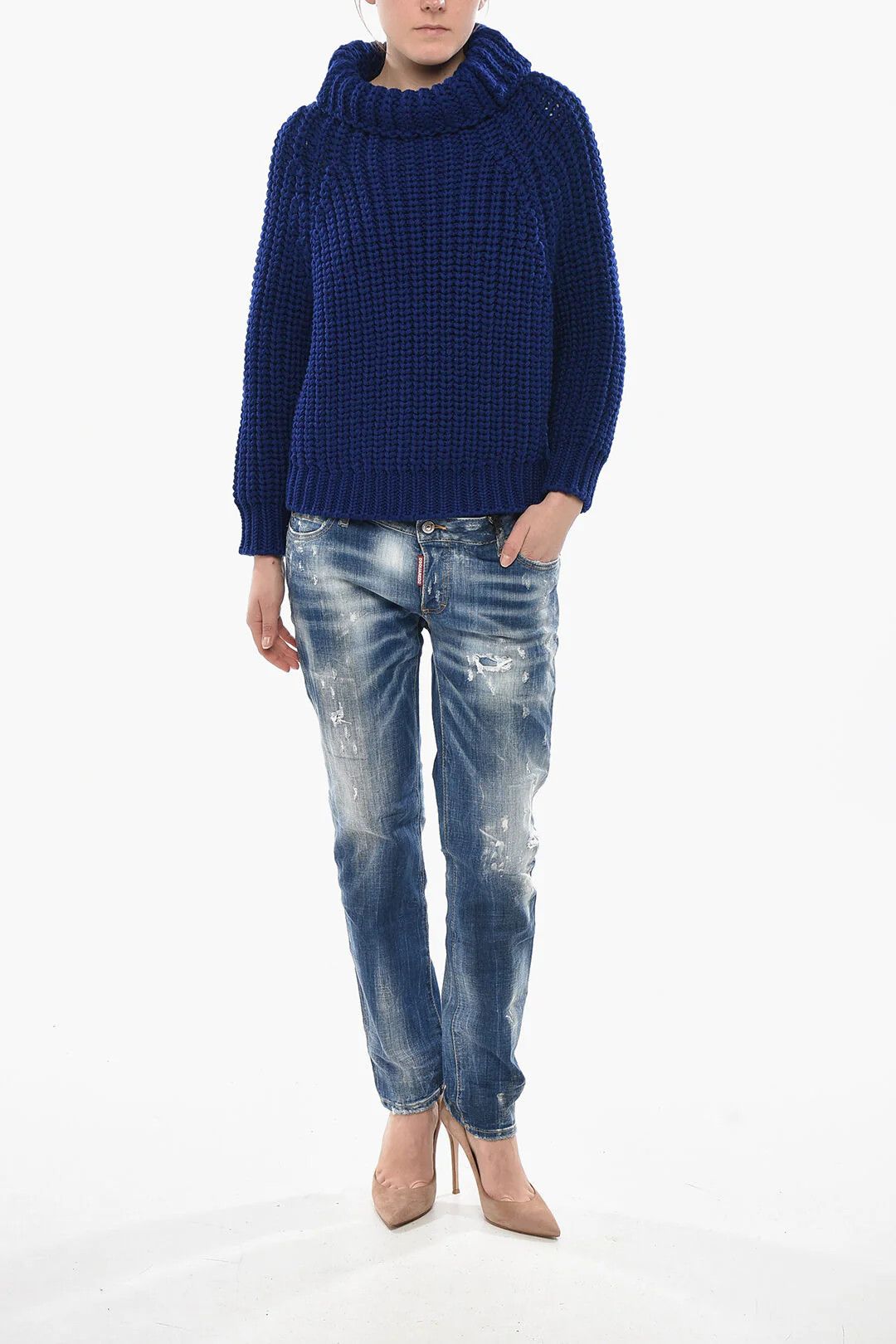 Givenchy og1mm0326 Wool Turtleneck Pullover in Blue Size M / US 6-8 / IT 42-44 - 4 Thumbnail