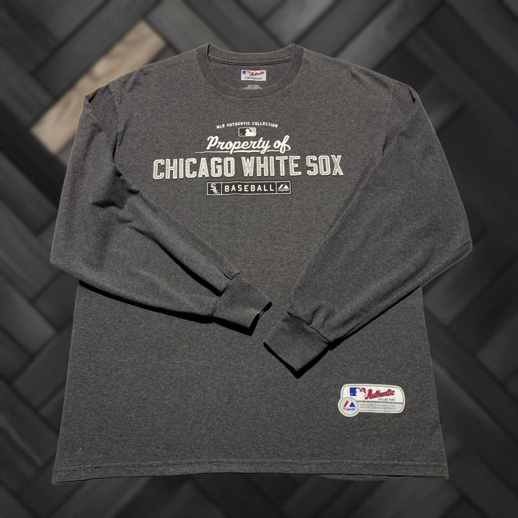 MLB Majestic Chicago White Sox MLB Authentic Long Sleeve Shirt Mens L Gray Size US L / EU 52-54 / 3 - 1 Thumbnail
