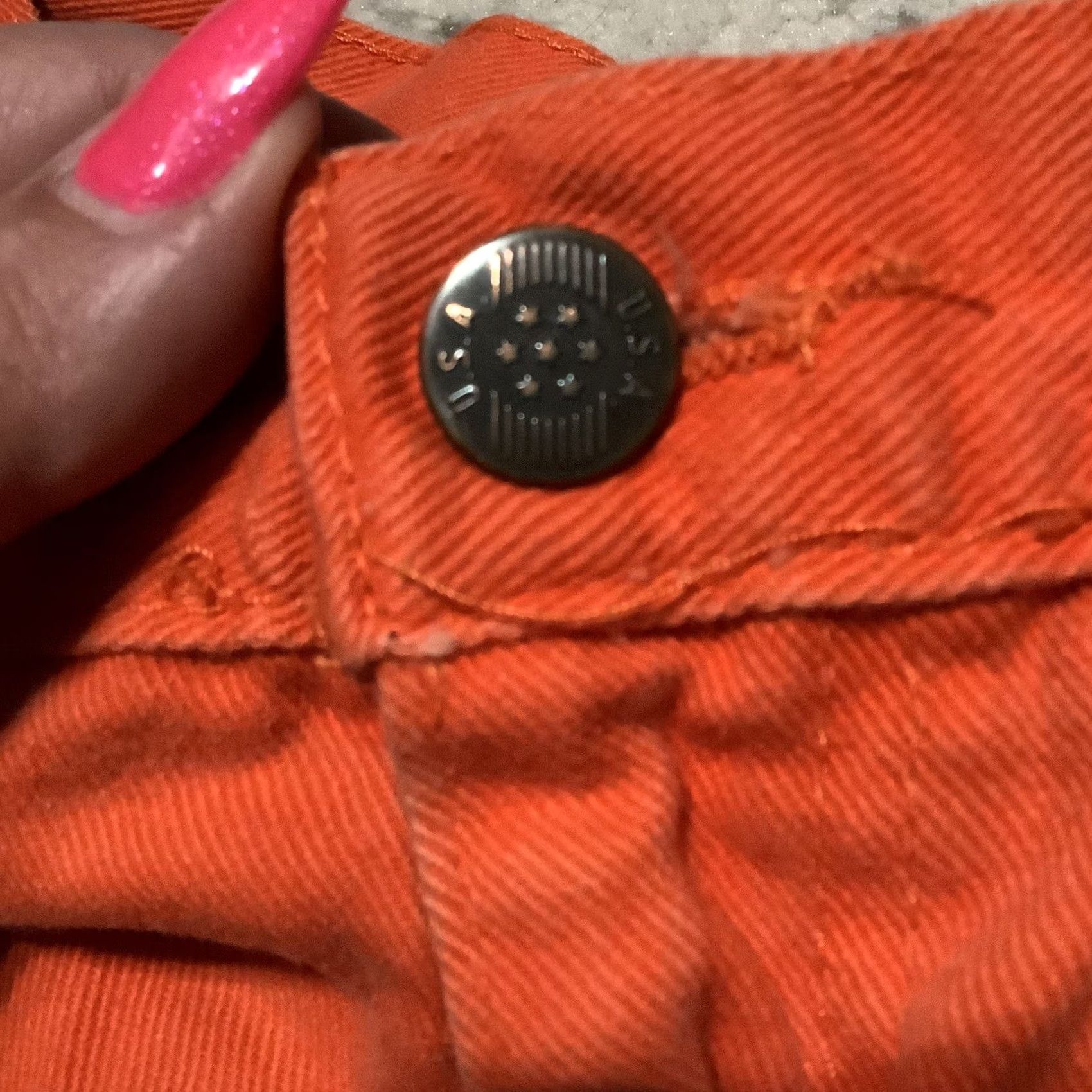 Vintage VINTAGE Unbranded Mom Shorts High Waist Orange Denim 100% Cotton Women's 12 USA 90s Size 34" / US 12 / IT 48 - 3 Thumbnail