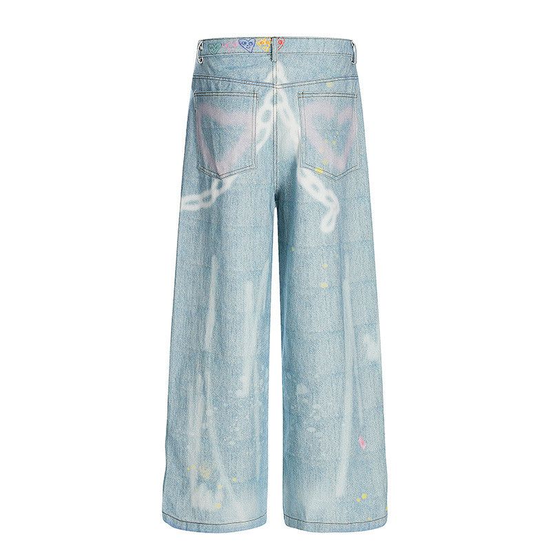 Jean American retro street graffiti jeans for men Size US 32 / EU 48 - 2 Thumbnail