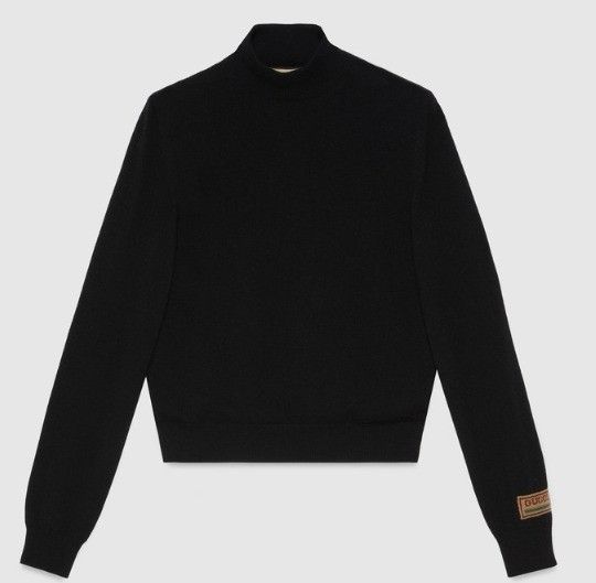 Gucci o1s1wg111025 Intarsia Cashmere Polo Neck Sweater Black Size US XXL / EU 58 / 5 - 2 Thumbnail