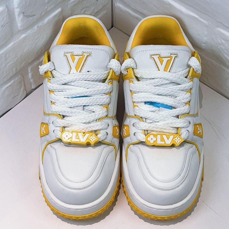 Louis Vuitton Louis Vuitton Trainer Maxi Sneakers in White and Yellow -25 Size US 8 / EU 41 - 2 Thumbnail