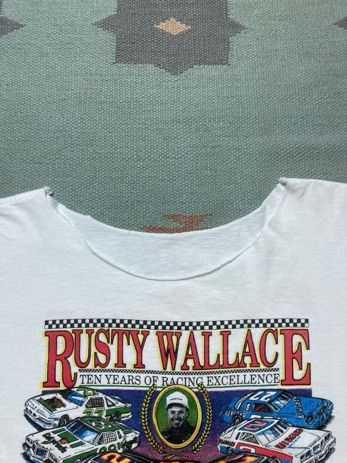 Vintage 90s t shirt rusty wallace nascar Winston cup chopped XL Size US XL / EU 56 / 4 - 3 Thumbnail