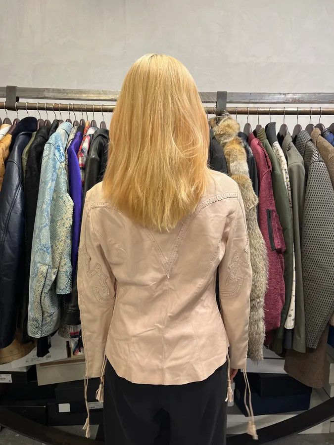 Roberto Cavalli AW2001 Roberto Cavalli Cowboy beige Leather Jacket Size XS / US 0-2 / IT 36-38 - 3 Thumbnail