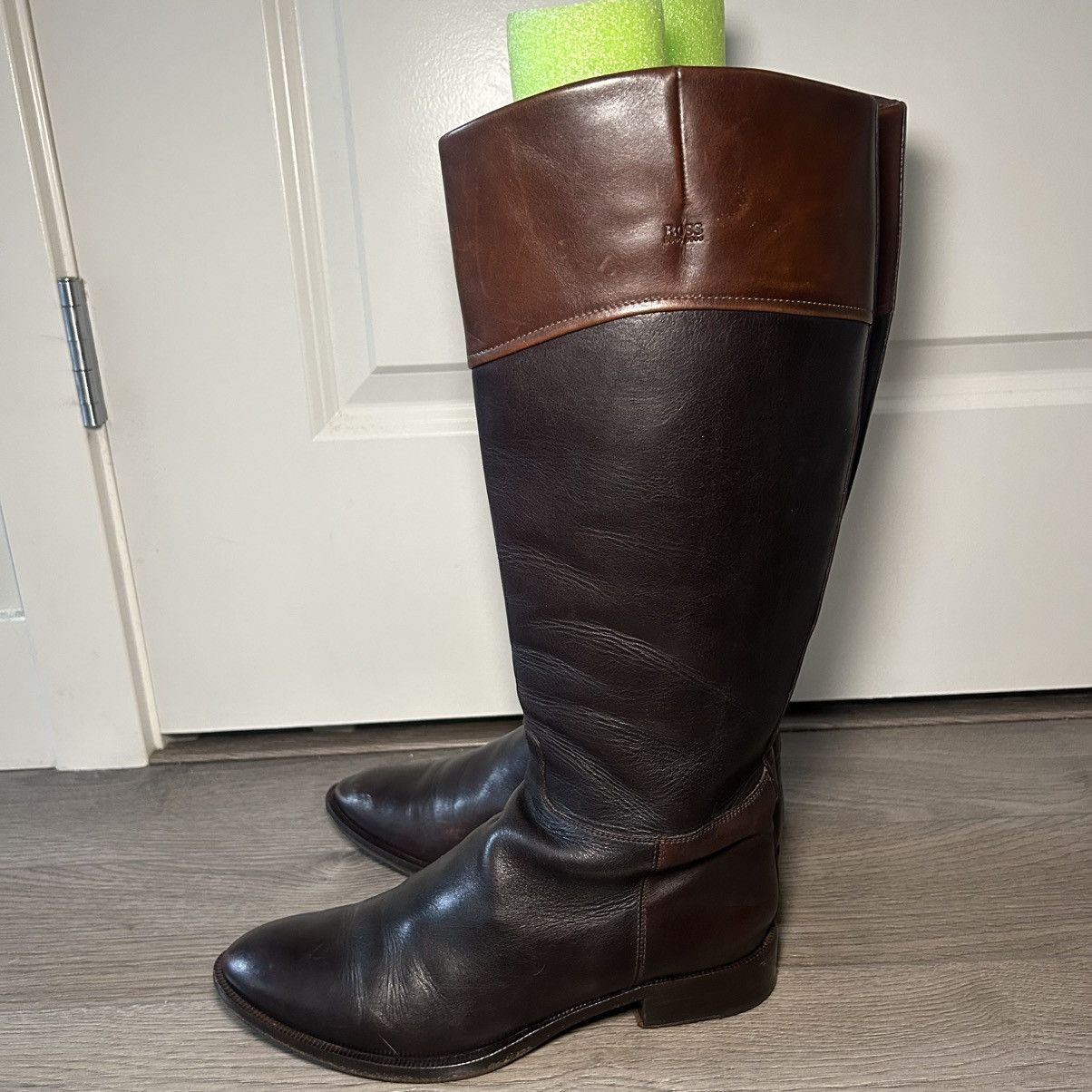 Hugo Boss Hugo Boss Dark and Light Brown Riding Boots EU 38.5 / US 8.5 Size US 8.5 / IT 38.5 - 5 Thumbnail