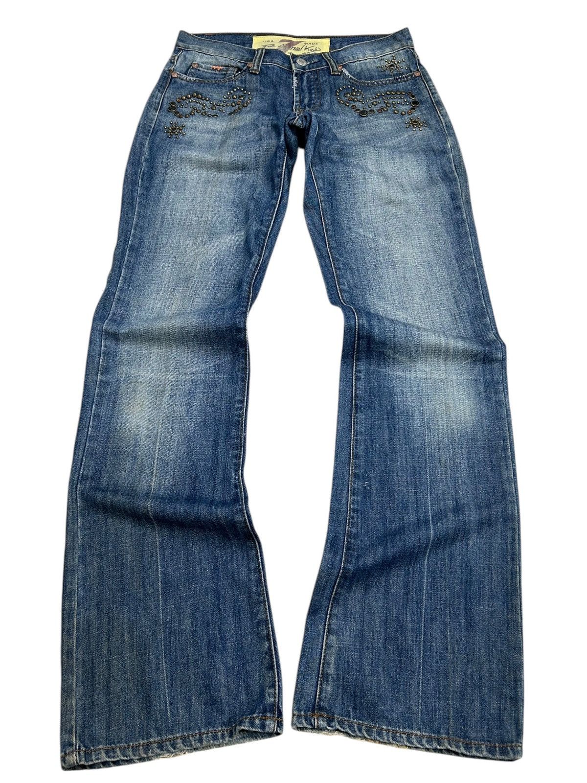 Man Seven of Kind USA Made Washed Blue Embellishment Pocket
