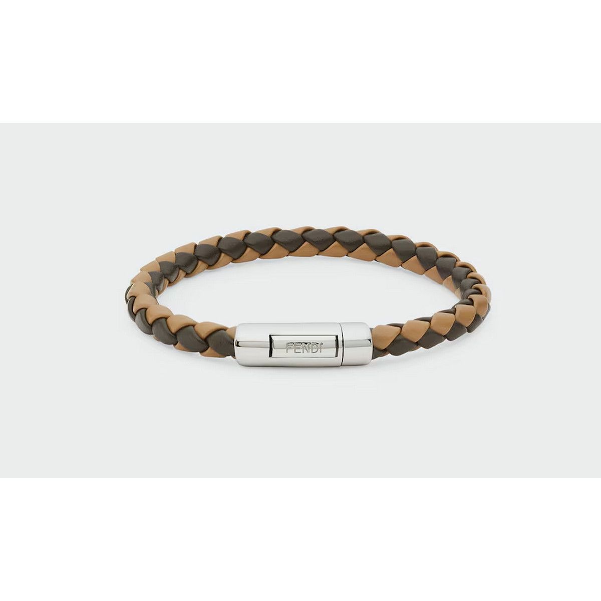 Fendi FENDI two tone brown woven leather bracelet Medium Size ONE SIZE - 1 Thumbnail