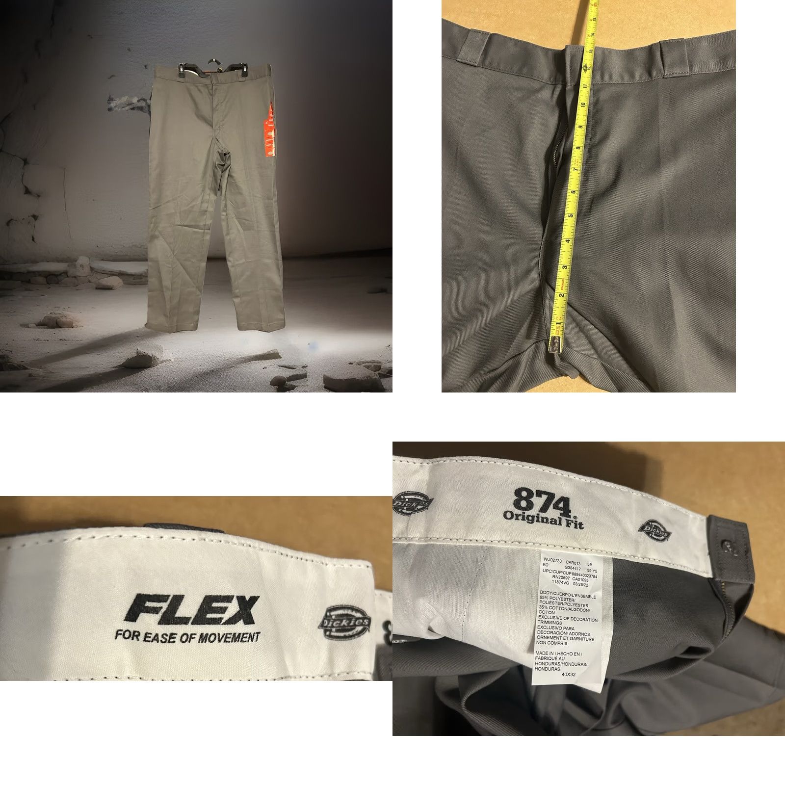 Dickies VINTAGE Dickies 874 Original Fit Work Pants 40x32 Gray Mens Regular Straight Pants Size US 40 / EU 56 - 8 Thumbnail