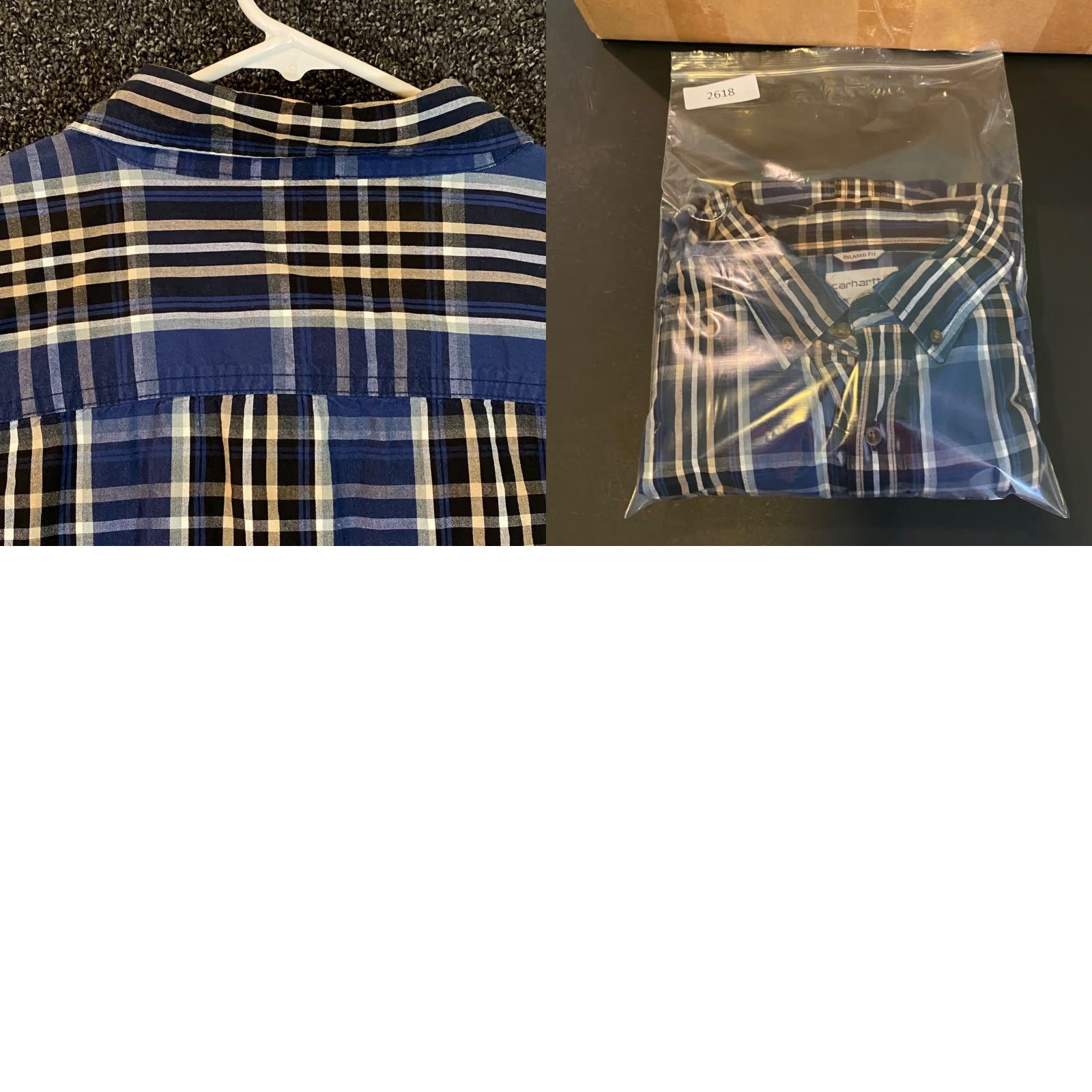 Carhartt Carhartt Shirt Mens XL Tall Blue White Plaid Button Down Relaxed Top S/S Work Size US XL / EU 56 / 4 - 8 Thumbnail