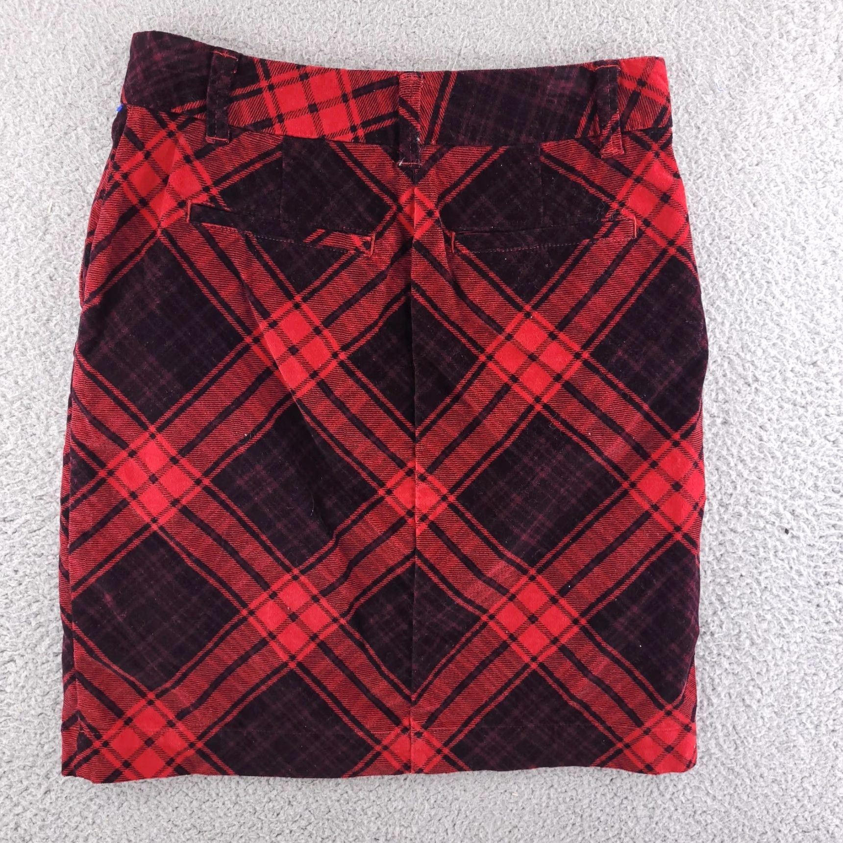Vintage LL Bean Velour Plaid Skirt Womens 4 Petite Red Black Midi Pencil Velour Plaid Skirt 4P Womens Girls? Size 27" / US 4 / IT 40 - 4 Thumbnail