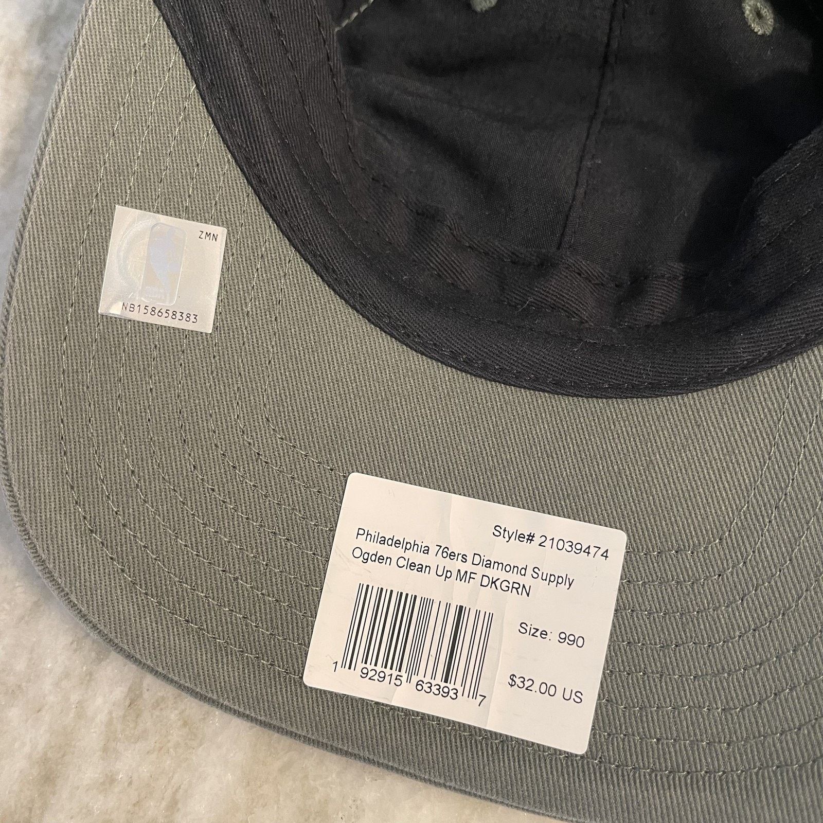 47 Brand Philadelphia 76ers Hat Cap Strap Back NBA Gray Diamond Patch Size ONE SIZE - 8 Thumbnail