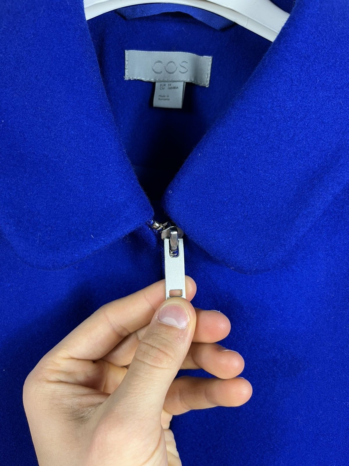 Cos × Designer COS wool cashmere blue zip coat jacket casual classic Size XS / US 0-2 / IT 36-38 - 10 Thumbnail