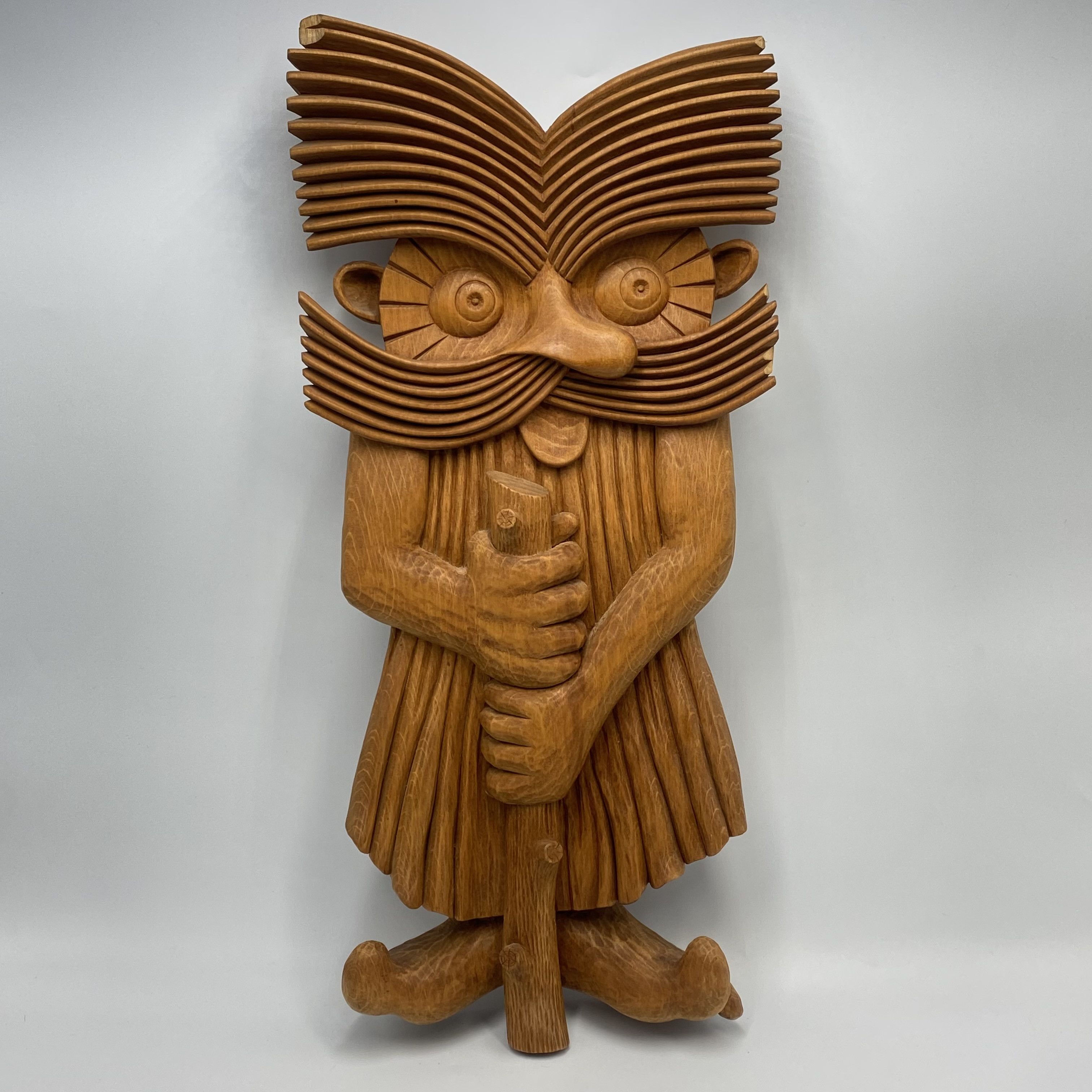 Vintage Hand Carved Wooden Figure Domovoi Wall Art Slavic Folk Art Size ONE SIZE - 10 Thumbnail