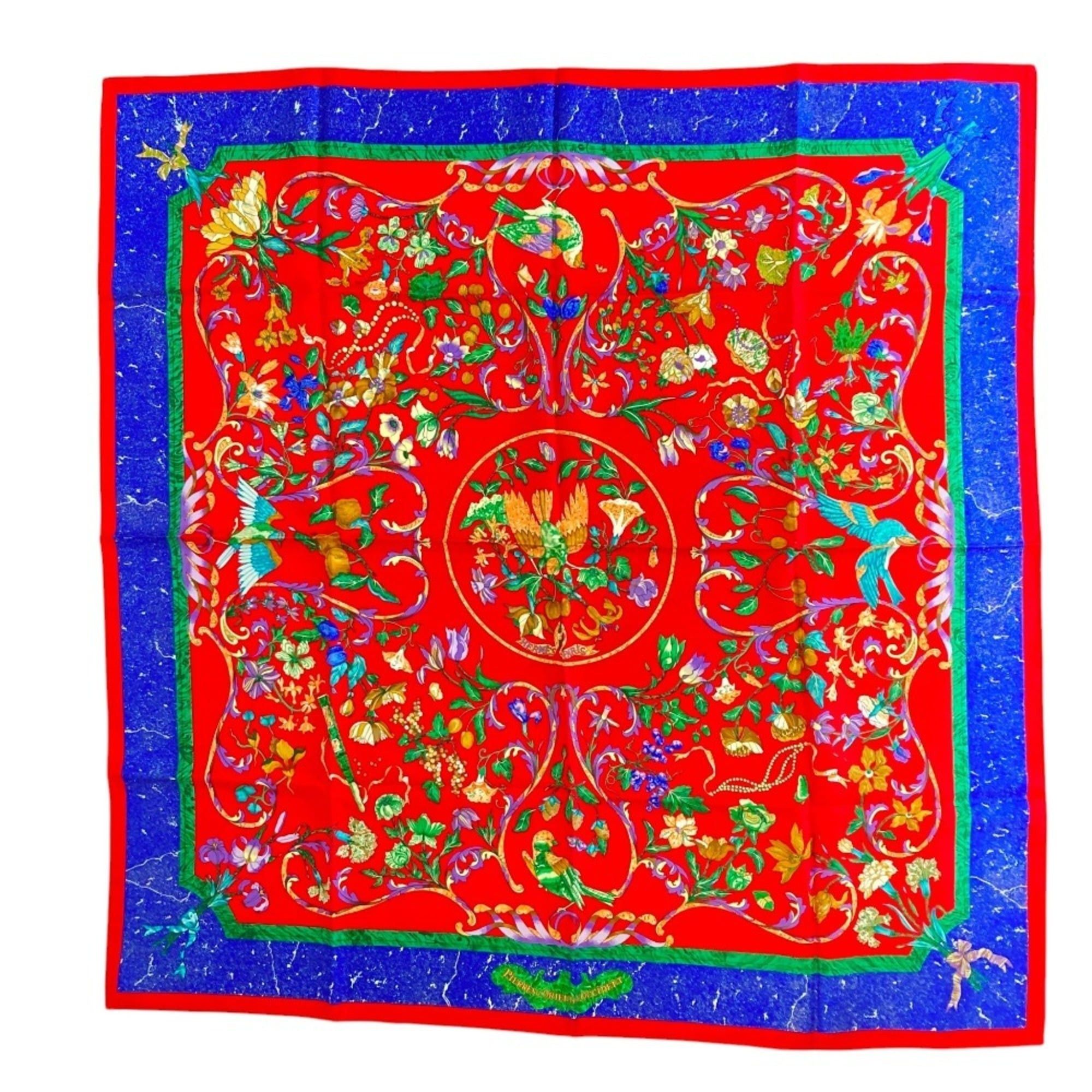 Hermes Hermes Carre 90 PIERRES d' ORIENT et OCCIDENT (Oriental Stones and Western Stonework) Silk Scarf, Red, Women's Size ONE SIZE - 1 Thumbnail