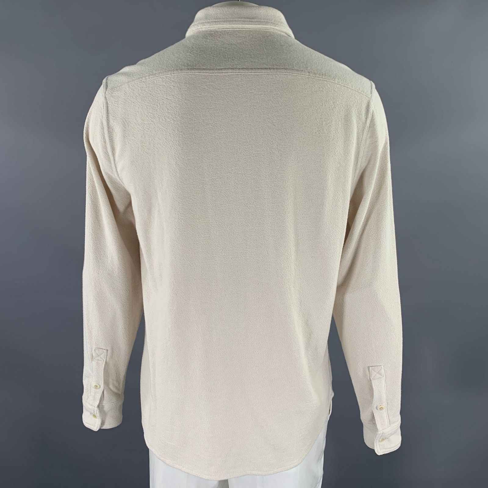 J.Crew J.CREW Size L Off White Knit Cotton Blend Long Sleeve Shirt Size US L / EU 52-54 / 3 - 4 Thumbnail